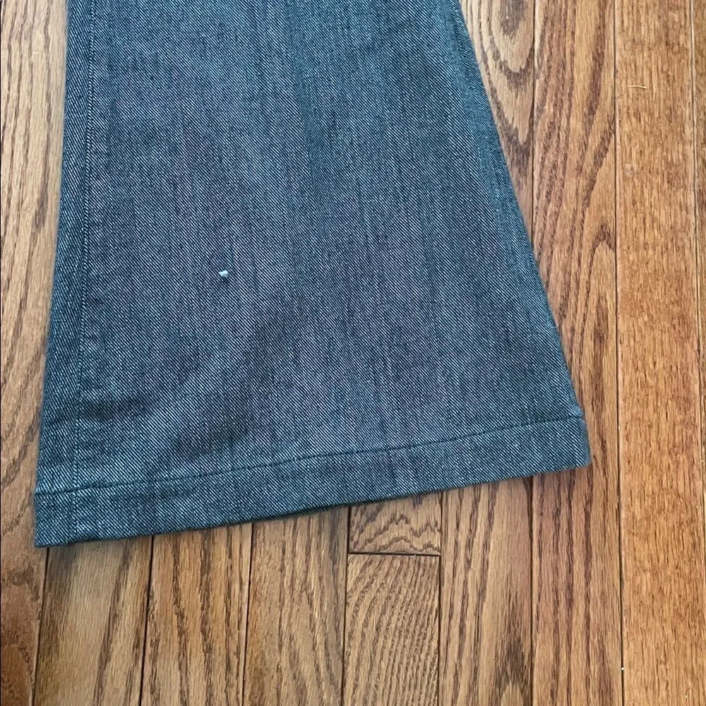 7 For All Mankind Gray Knit Low Rise Flared Wide Leg Trouser Sz 30